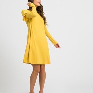 🛍 3 for $45 🛍 Golden Yellow Dress w/ Arm Ruffles
